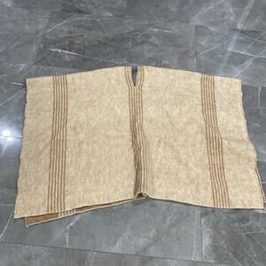 Vintage Traditional Handwoven Alpaca Wool Poncho Tunic 3 Large 5’x3’ Peru